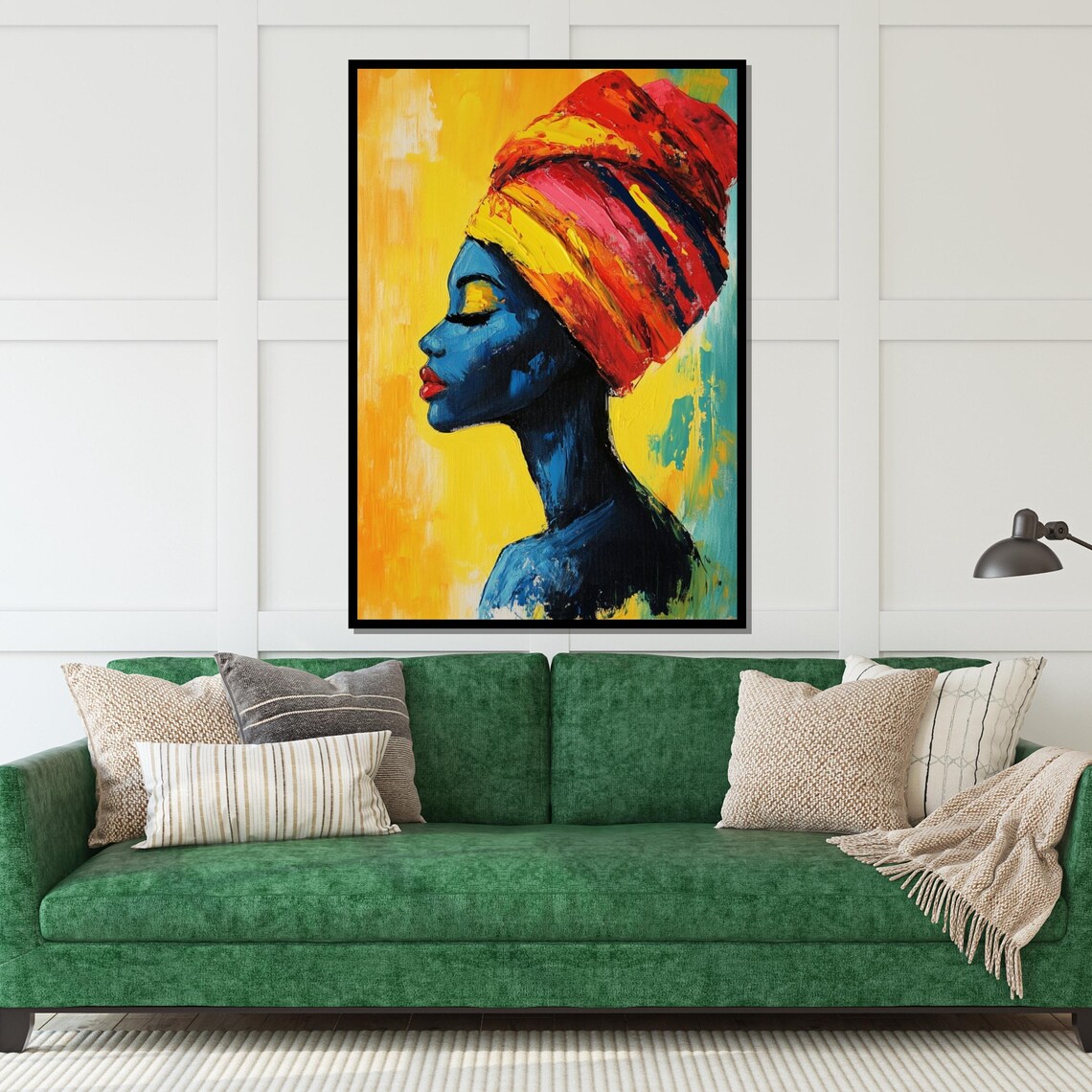 Vibrant Woman Colorful Turban Abstract Profile Beauty Art Poster - Image 5