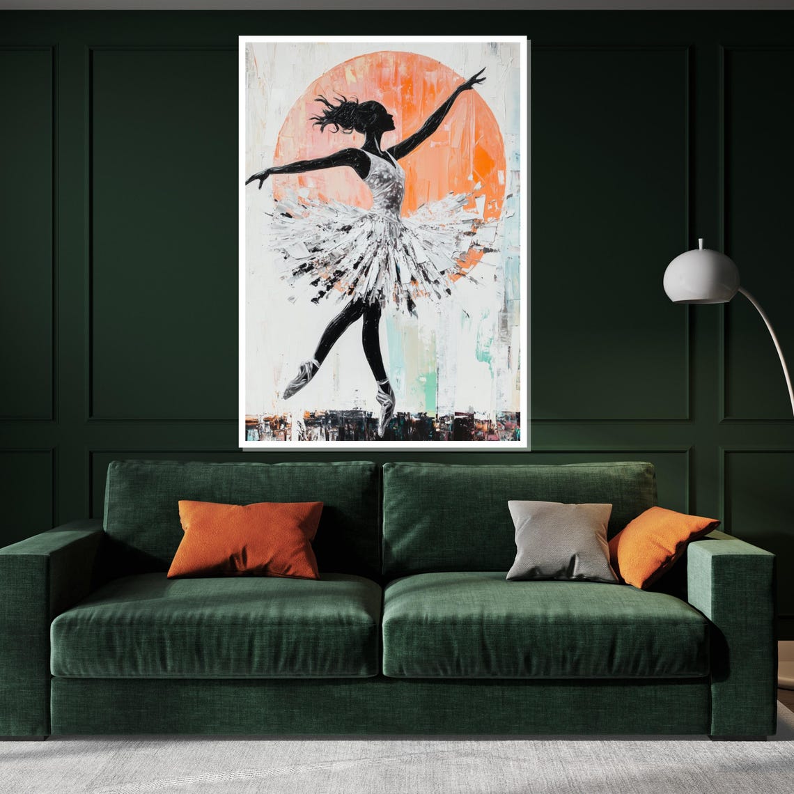 Ballerina Silhouette Before a Sunset Disc Expressive Dance Poster - Image 3