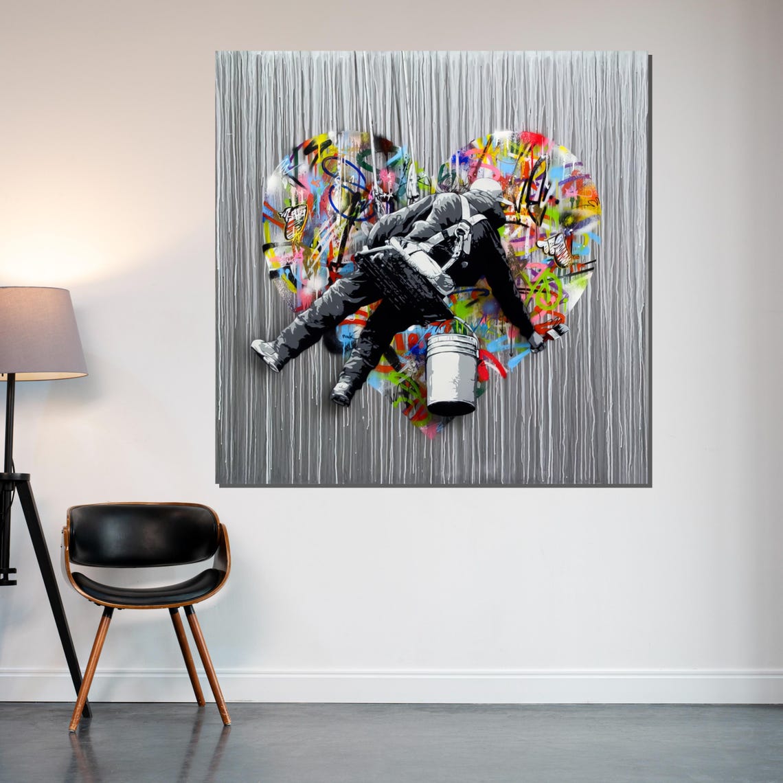 Stencil Painters Reveal Giant Graffiti Heart Bold Love Poster - Image 2