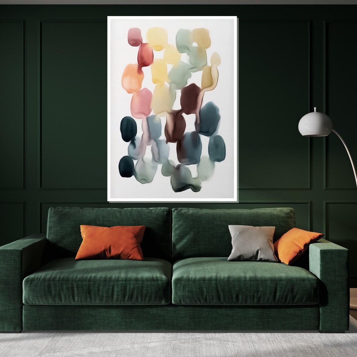 Soft Pastel Watercolor Blobs Abstract Gentle Color Wash Print - Image 3