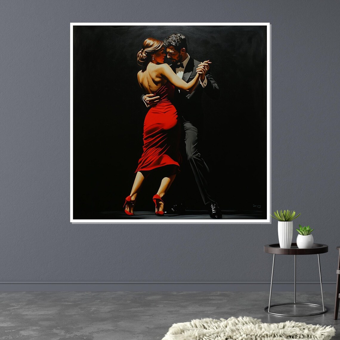 Elegant Tango Couple Red Dress Black Suit Passion Dance Poster - Image 3