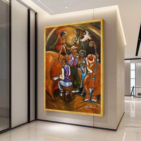 Colorful Jazz Band Musicians Abstract Expressionist Music Poster