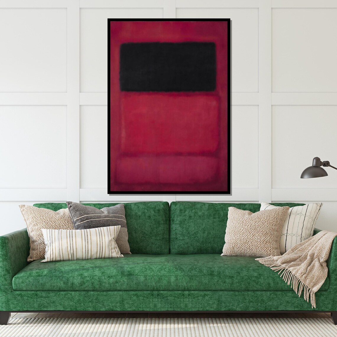 Black and Red Color Field Abstract Minimalist Painting Poster - Image 5