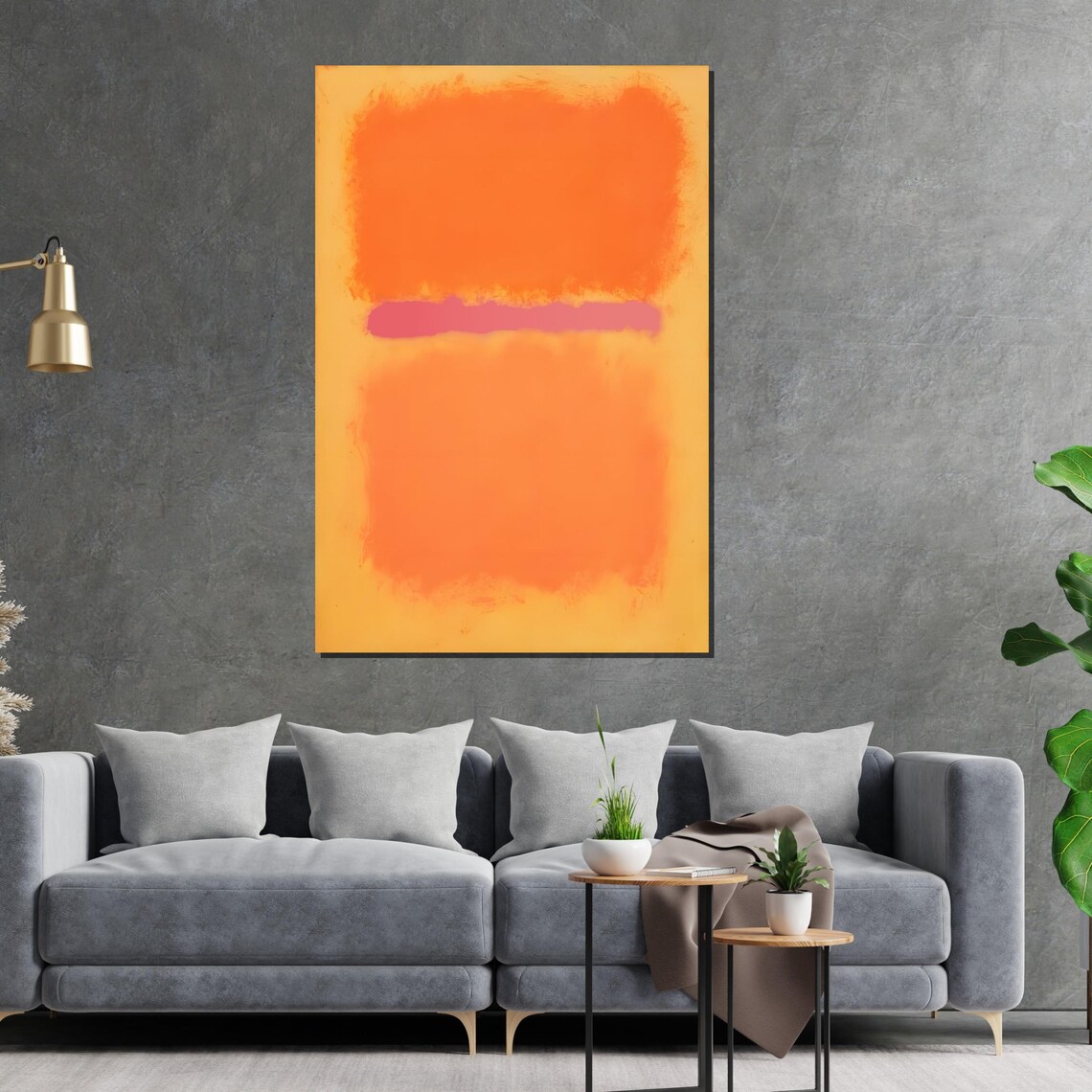 Orange Abstract Rothko Style Art Modern Wall Art Color Field Abstract Expressionism Ready To Hang Decor Art Print - Image 2