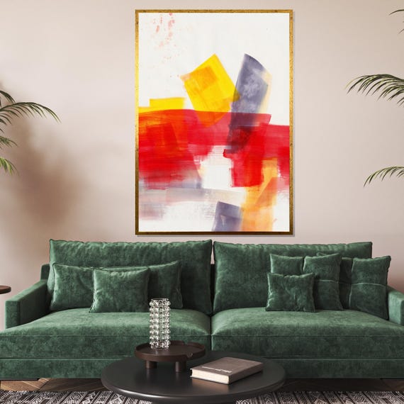 Abstract Color Splash Red Yellow Abstract Art Modern Wall Art Design Contemporary Art Print Ready To Hang Decoration