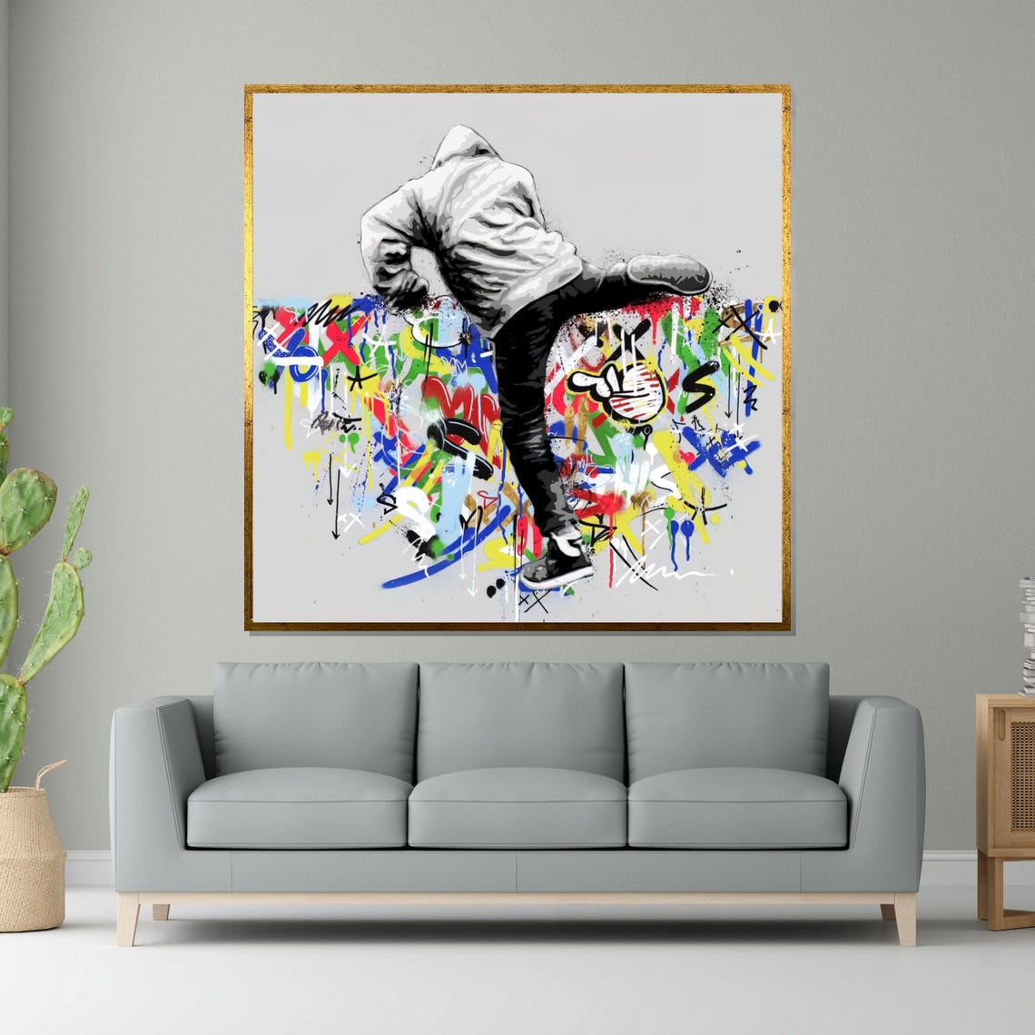 Graffiti Hoodie Art Urban Street Art Colorful Wall Print Modern Wall Art Ready To Hang Urban Decor Street Art Vibe