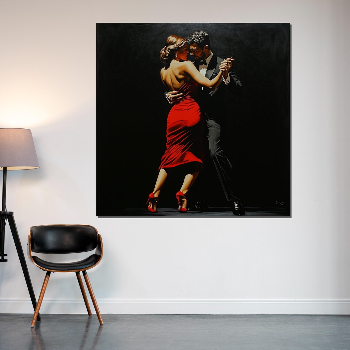 Elegant Tango Couple Red Dress Black Suit Passion Dance Poster - Image 2