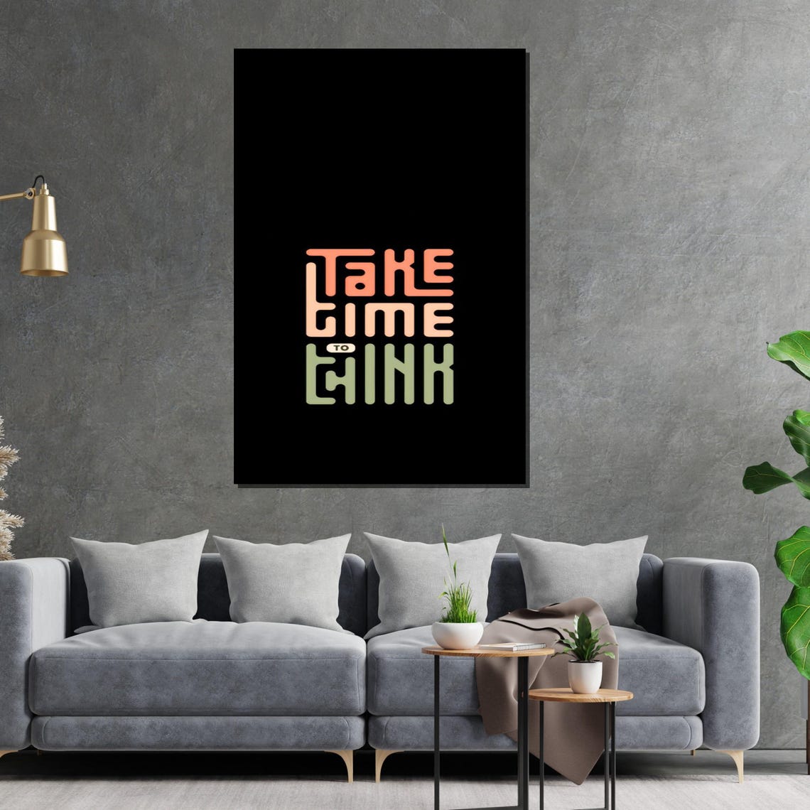 Take Time To Think Retro Stacked Colorful Typography Quote Poster