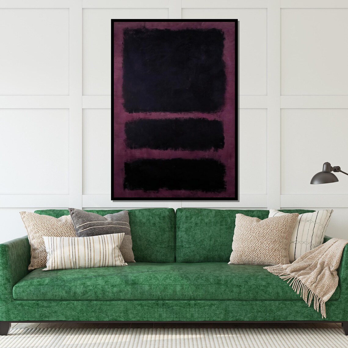 Black and Plum Color Field Abstract Moody Modern Painting Poster - Image 5