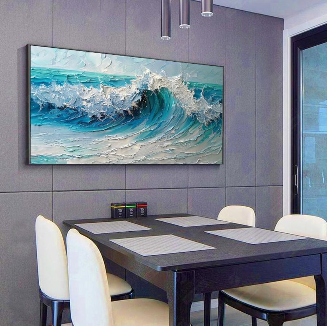 Abstract Seascape, Textured Wave Wall Art Print - Image 2
