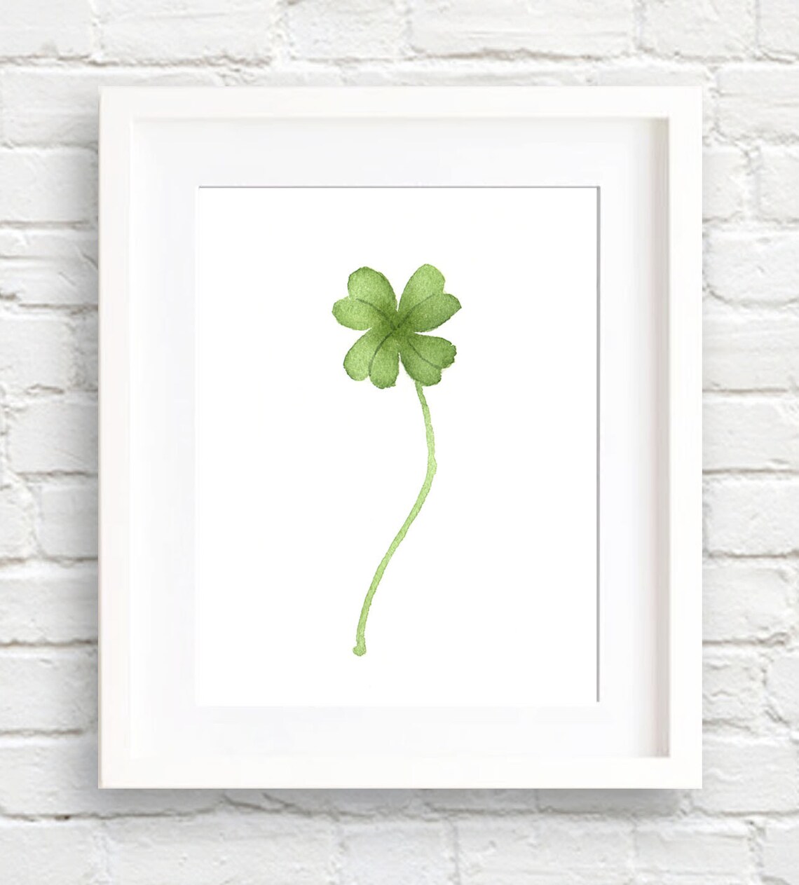 Shamrock Four Leaf Clover Watercolor Art Print