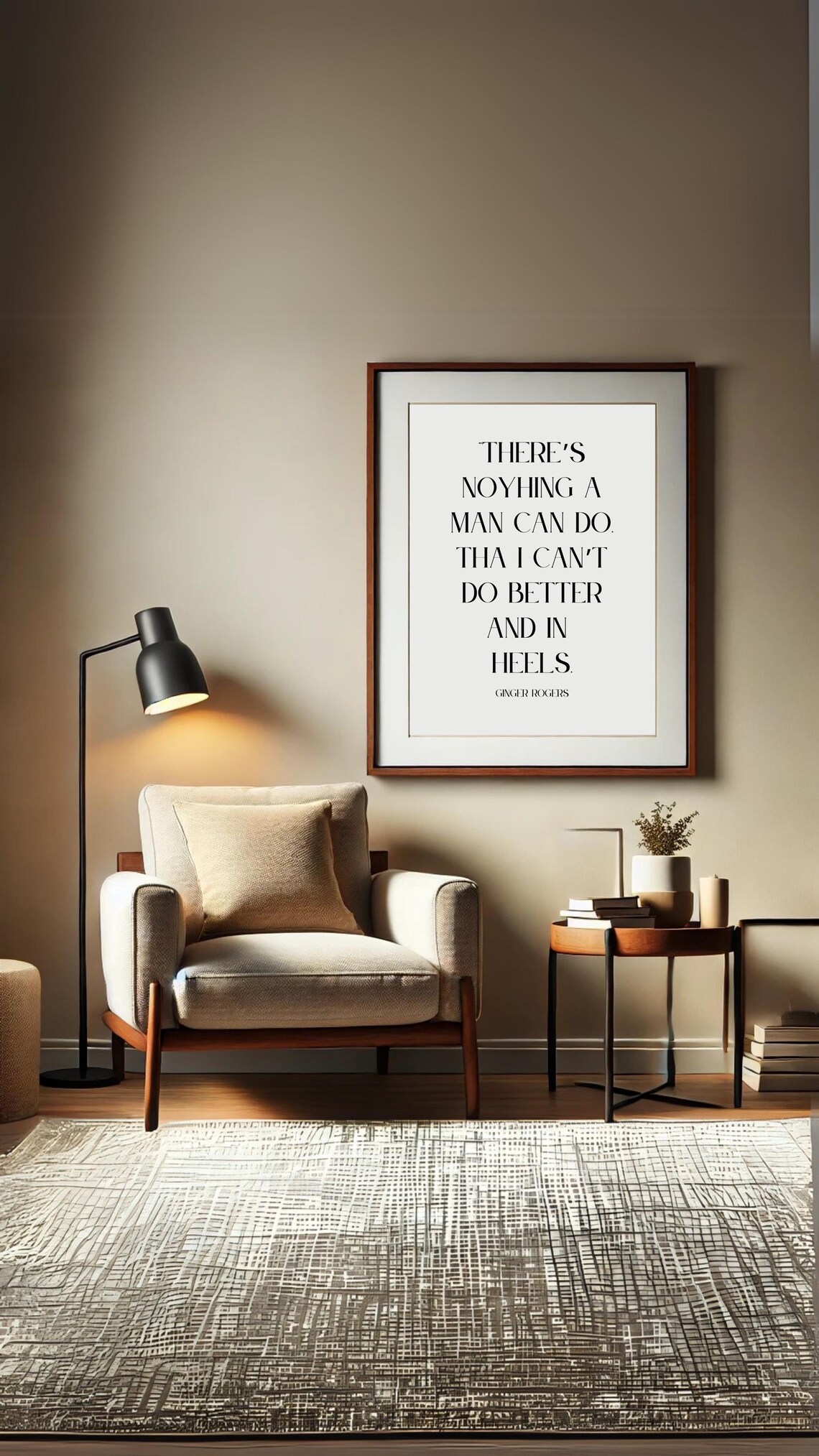 Ginger Rogers Heels Feminist Quote Minimalist Typography Poster - Image 2