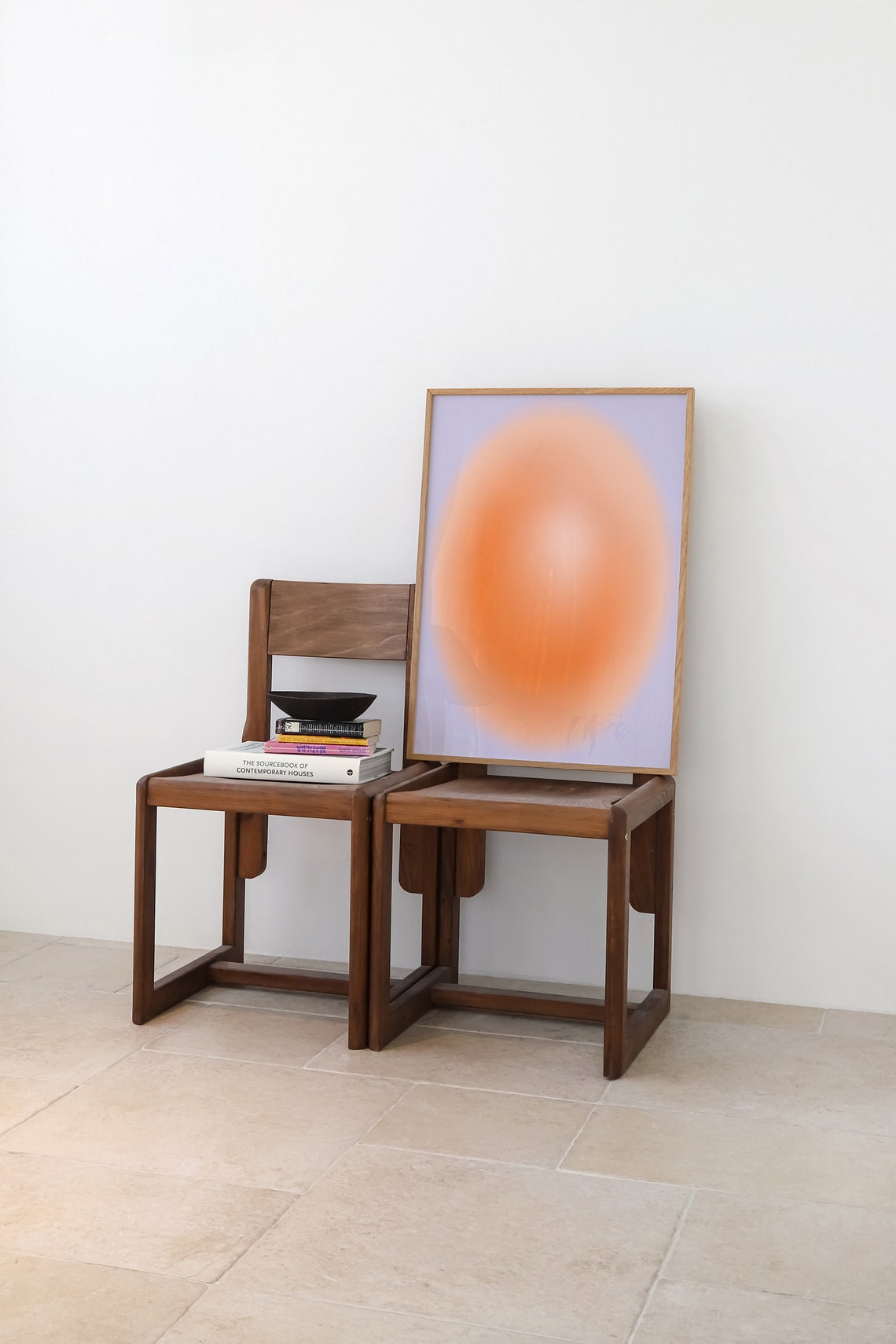 Peach Aura Gradient on Lavender Abstract Aesthetic Art Poster - Image 5
