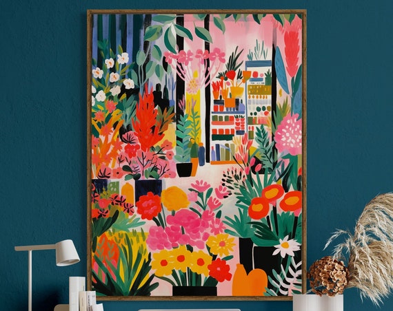 Flower Shop Print, Matisse Vintage Floral Decor