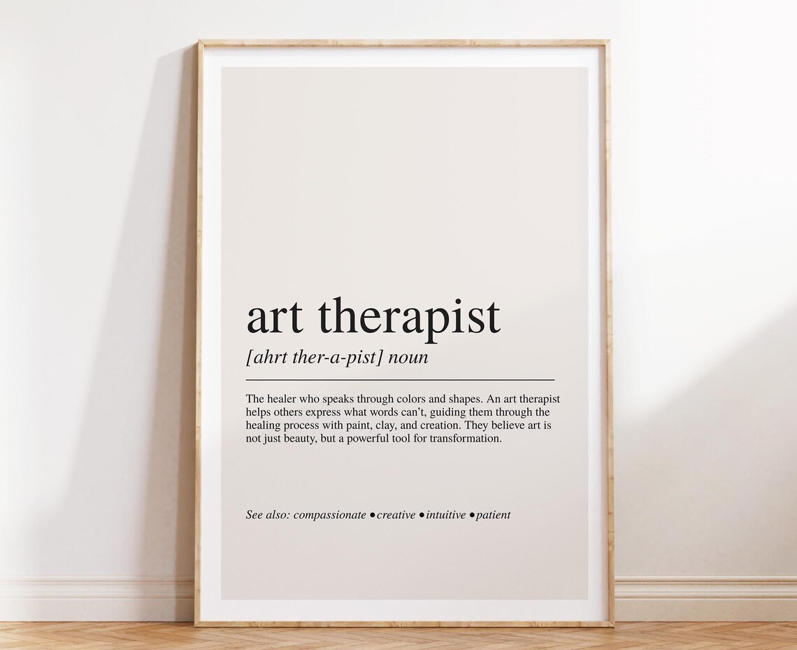 Art Therapist Definition Dictionary Style Noun Poster Therapy Office Art