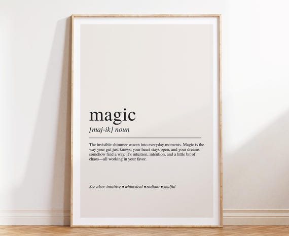 Magic Definition Art Print, Enchanting Wall Decor