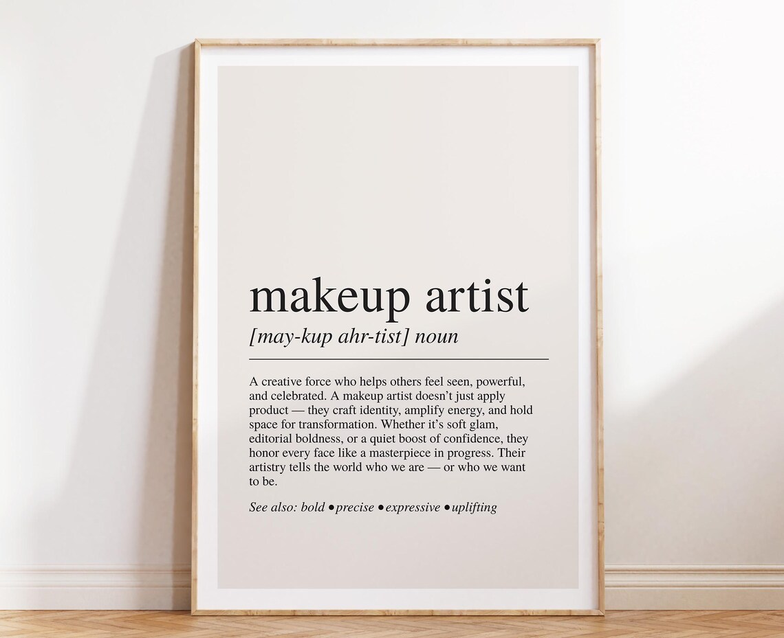 Makeup Artist Definition Poster, Beauty Salon