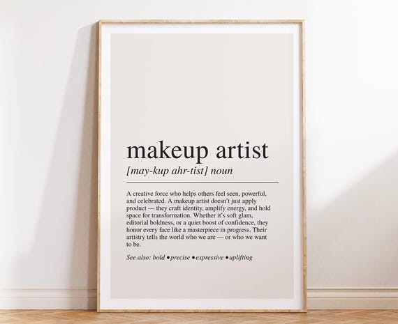 Makeup Artist Definition Poster, Beauty Salon