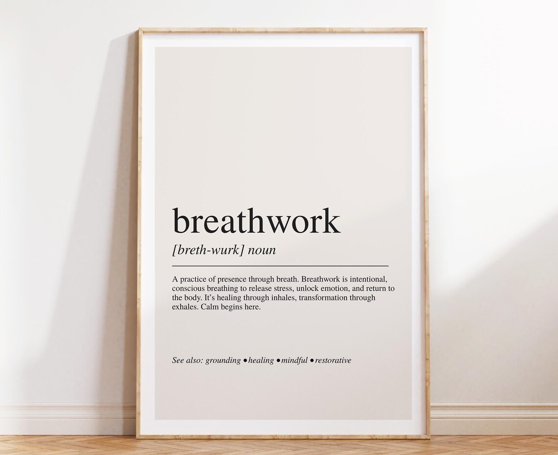 Breathwork Definition Modern Typography Art Print
