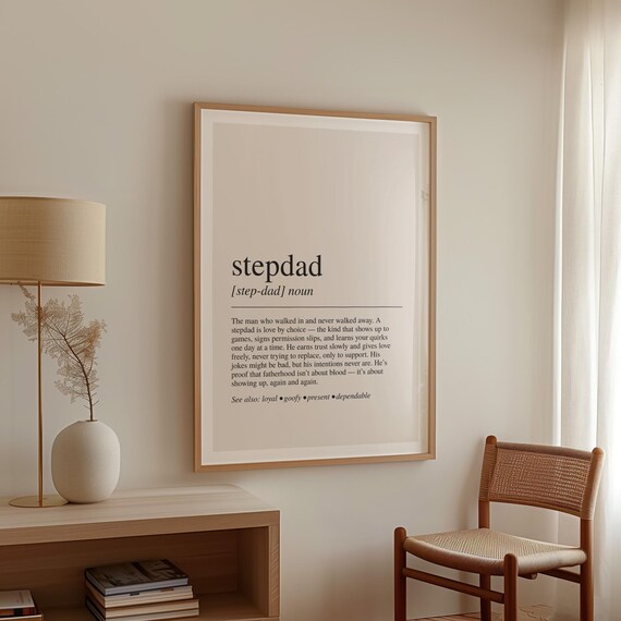 Stepdad Dictionary Definition Word Art Father Figure Gift Poster