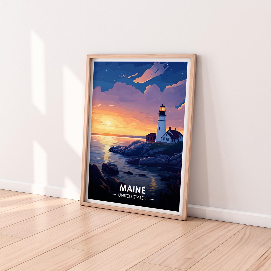 Maine Poster Maine Wall Art United States Poster East Coast Premium Print Usa Print Maine Poster Home Dcor - Image 2