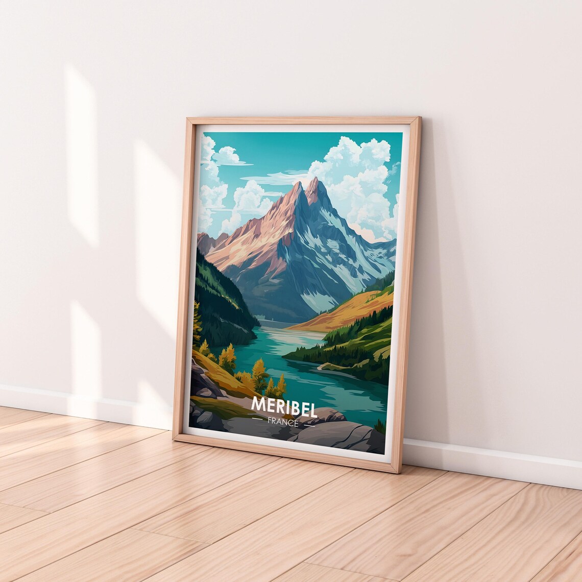 Meribel France Summer Mountain Peak Turquoise Lake Alps Poster - Image 2