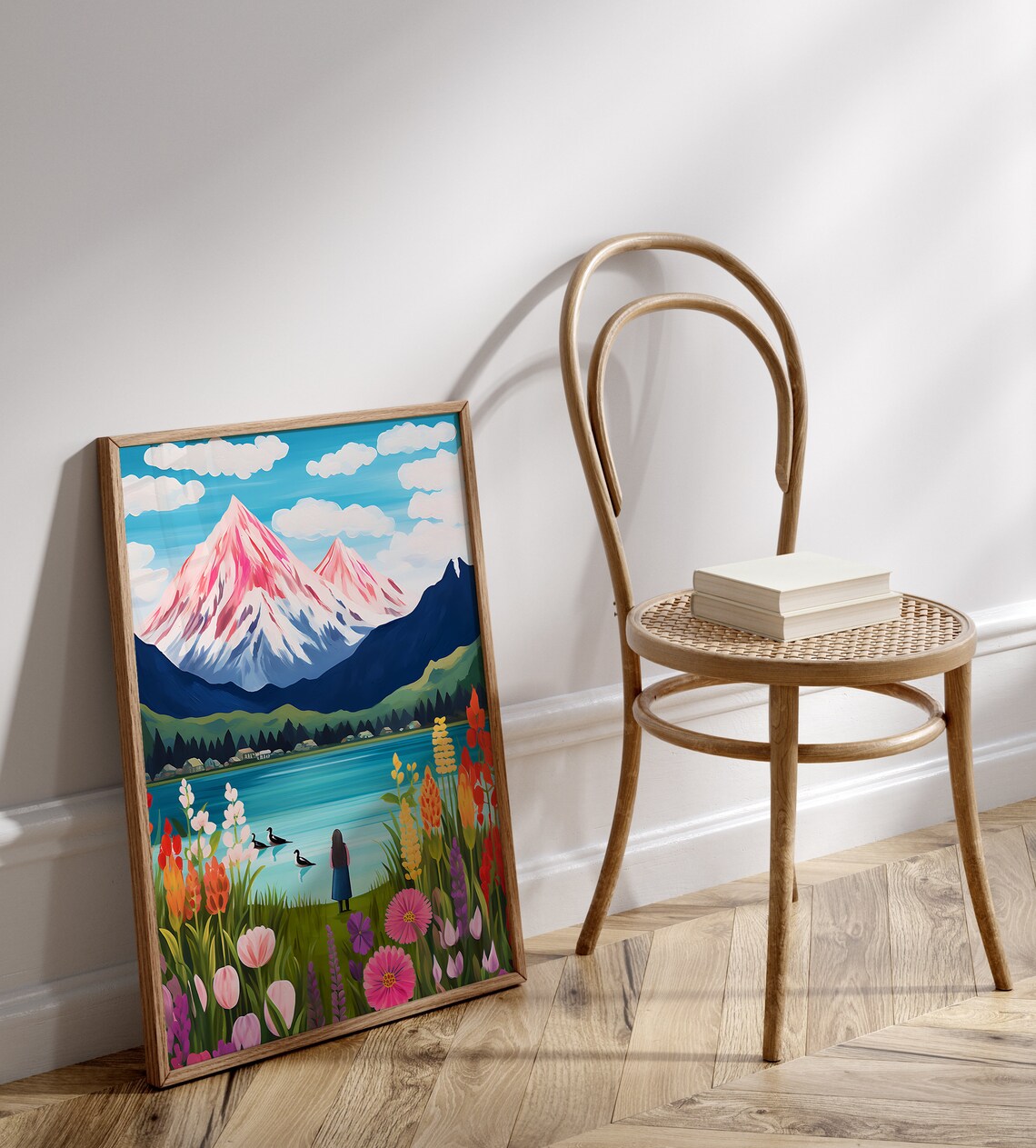 Lake Pukaki Travel Poster, Mountain View Illustration - Image 3