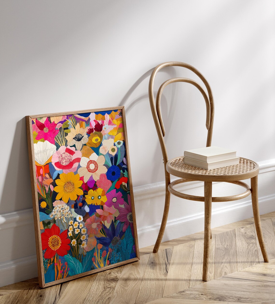 Abstract Flower Artwork Patchwork Floral Art Print - Image 2