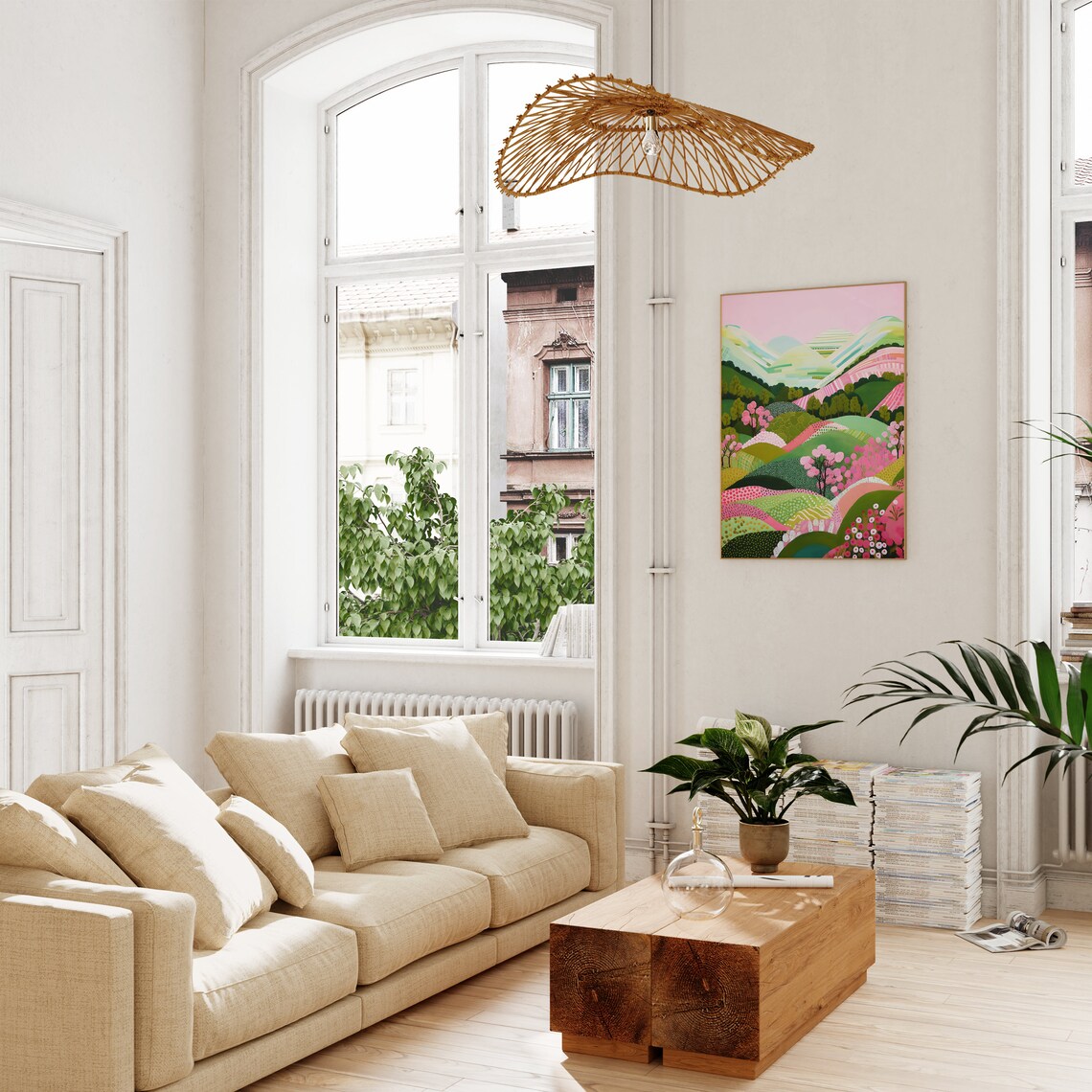 Abstract Landscape Floral Art Print, Living Room Decor - Image 2