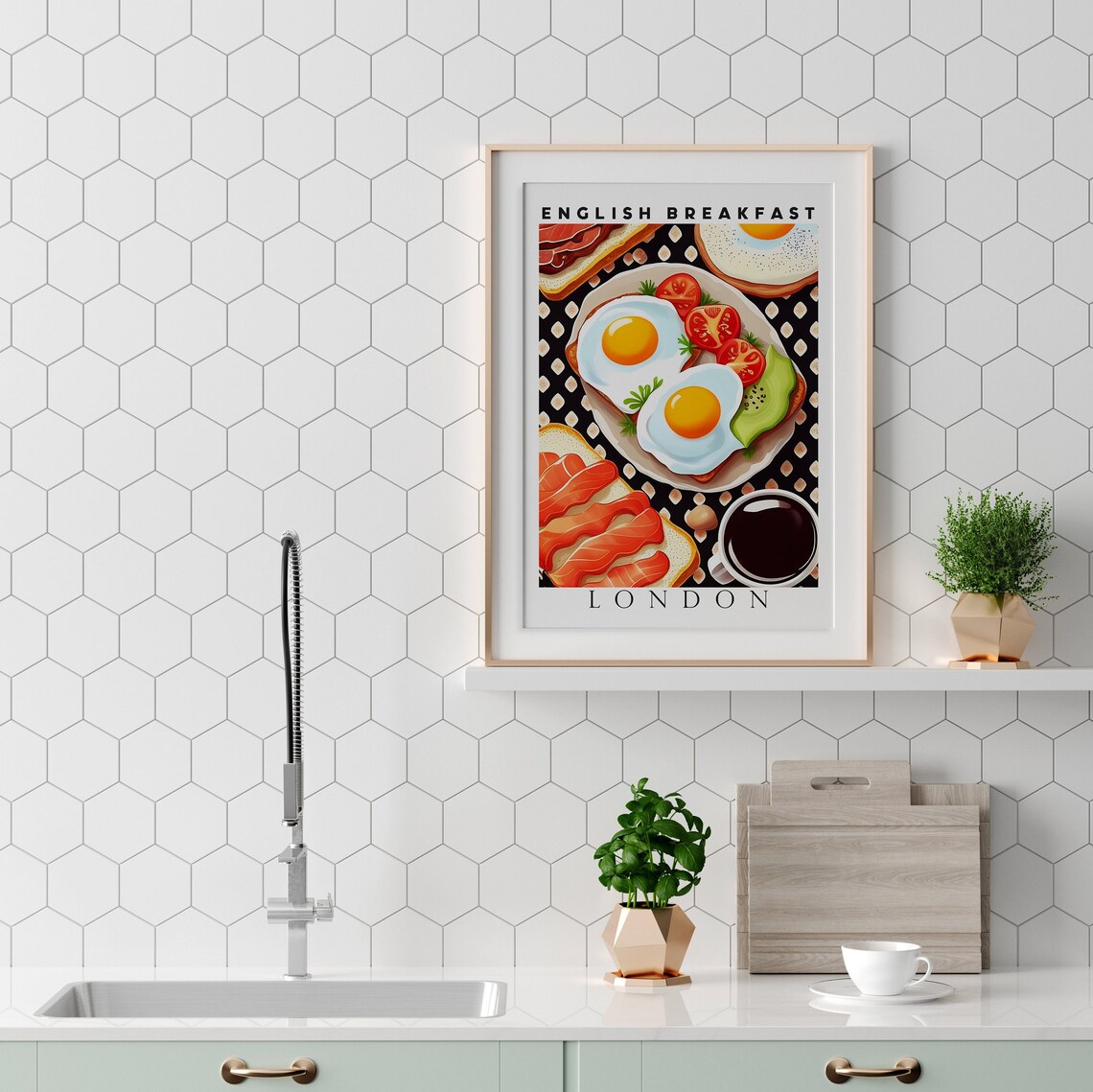 English Breakfast Pop Art Kitchen Poster Print - Image 2