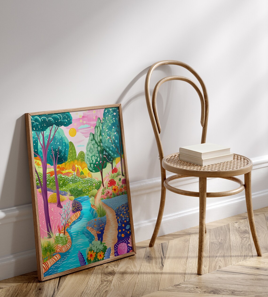 Abstract Pink Forest Art Print, Botanical Scenery - Image 2