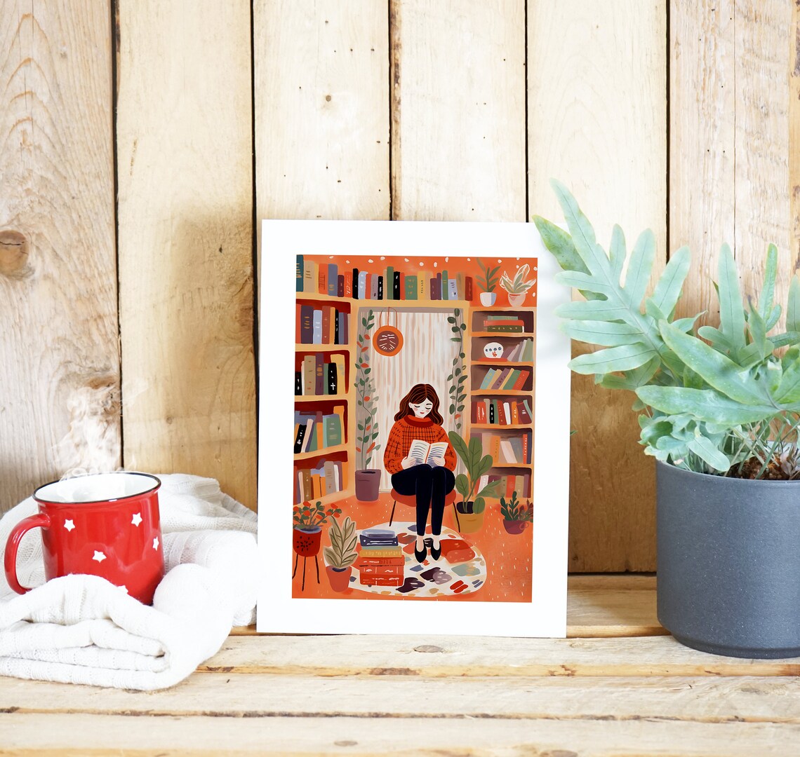 Bookstore Art Print, Library Decor for Book Lovers - Image 2
