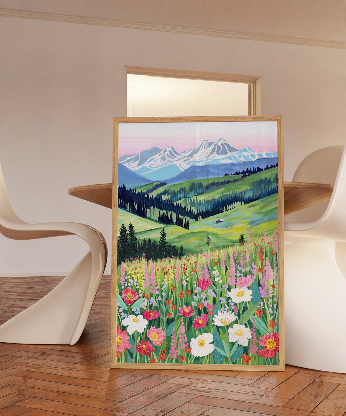 Floral Landscape Art Print, Nature and Botanical - Image 3