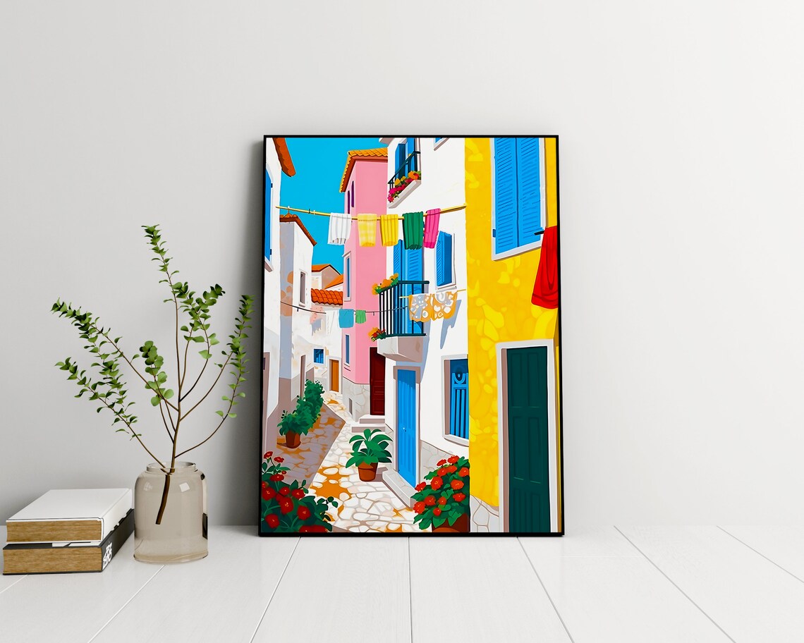 Lisbon Alfama Illustration Art Print, City Art