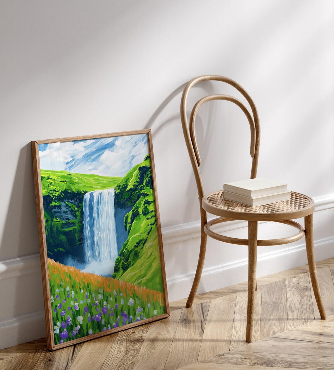 Skogafoss Iceland Travel Poster, Waterfall Scene - Image 3