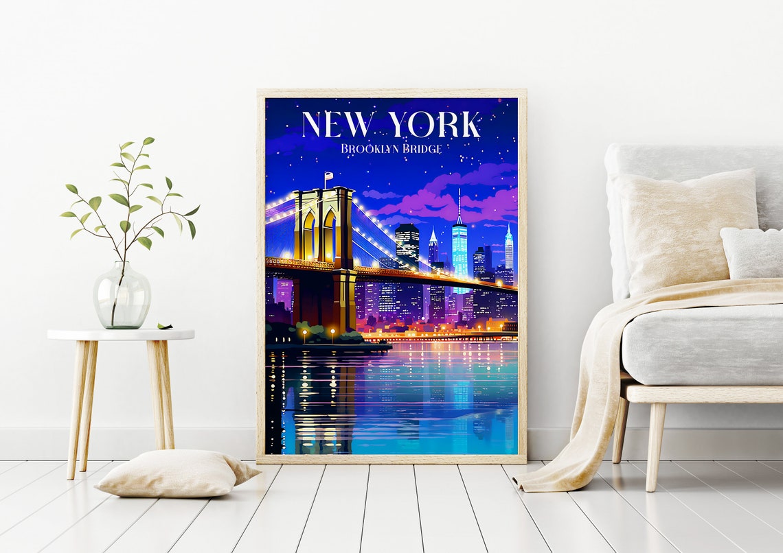 New York Brooklyn Bridge Wall Art Print - Image 2