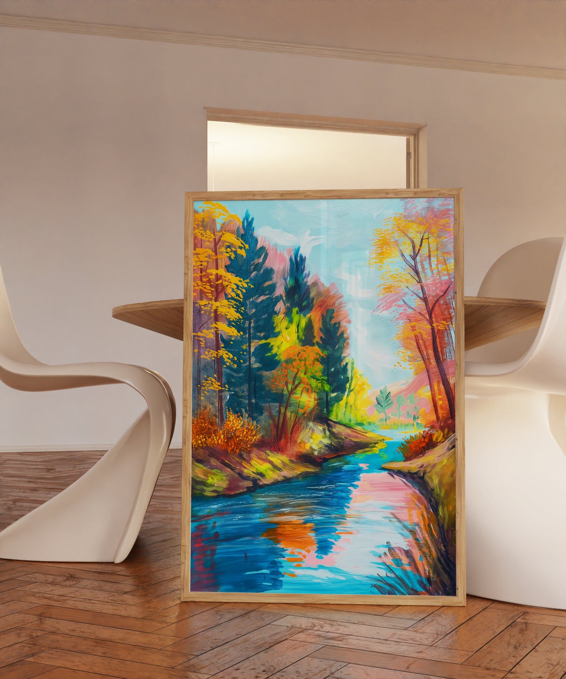 Forest River Art Landscape Wall Art Green Forest - Image 3