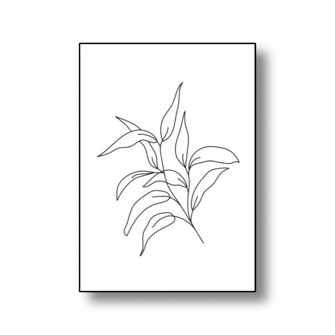 Minimalist Botanical Line Drawing Leaves Sketch Wall Decor Poster - Image 2
