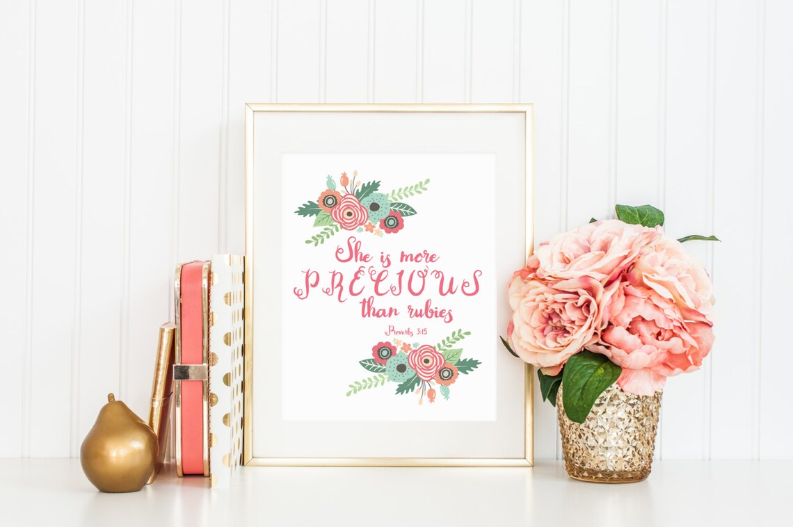 Proverbs 31:5 Nursery Bible Verse Art Print