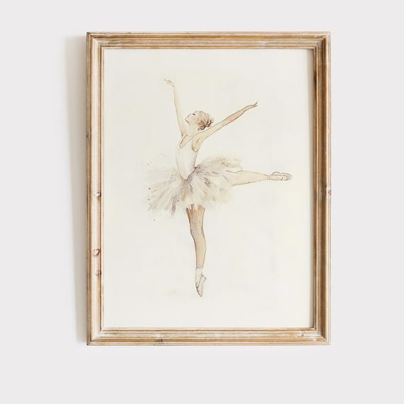 Print Ballerina Vintage Nursery Art Decor Girl Room Wall Dance Arte Ballet Balletcore Decore