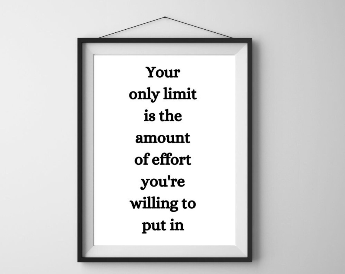 Your Only Limit Is The Amount Of Effort Minimalist Motivational Poster