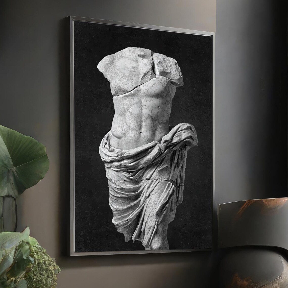 Ancient Greek Male Torso Statue Marble Sculpture Classic Art Poster