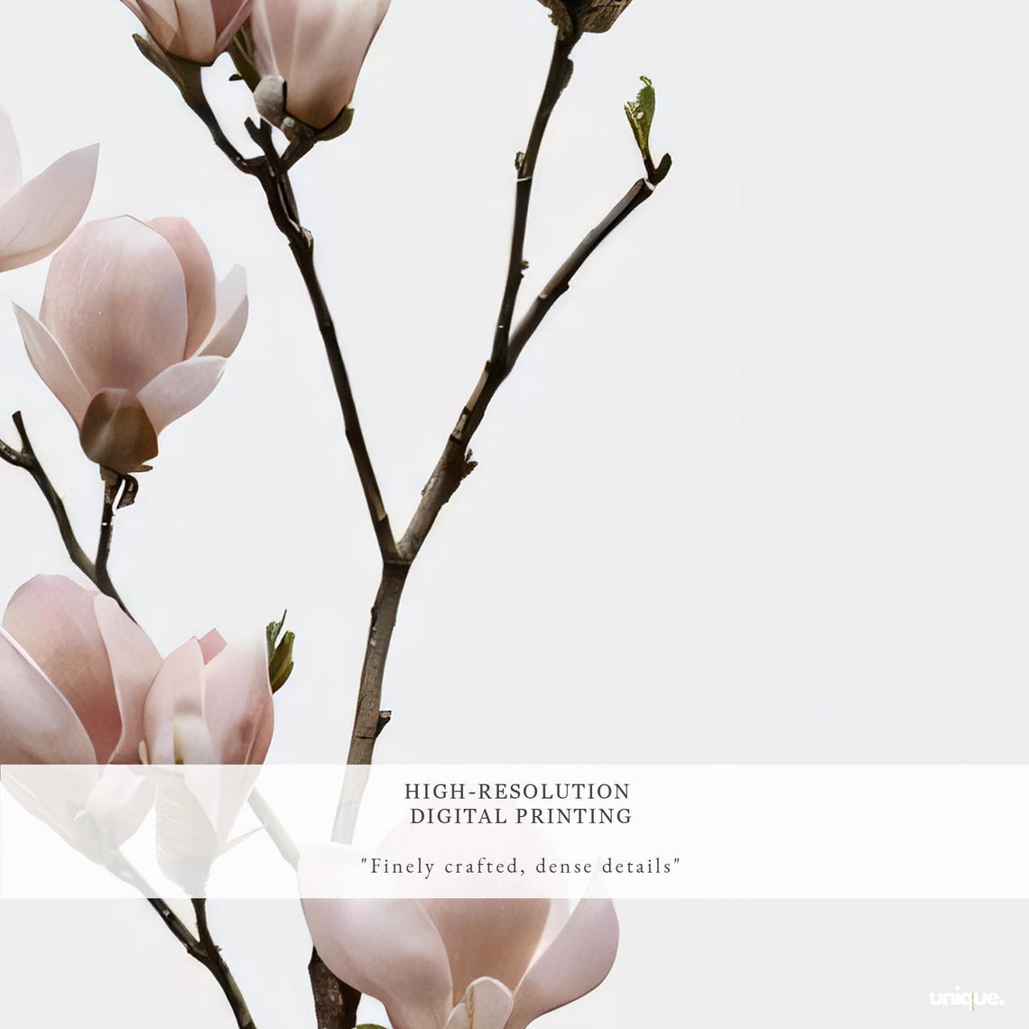 White Magnolia Branch Blossom Minimalist Floral Decor Poster - Image 2