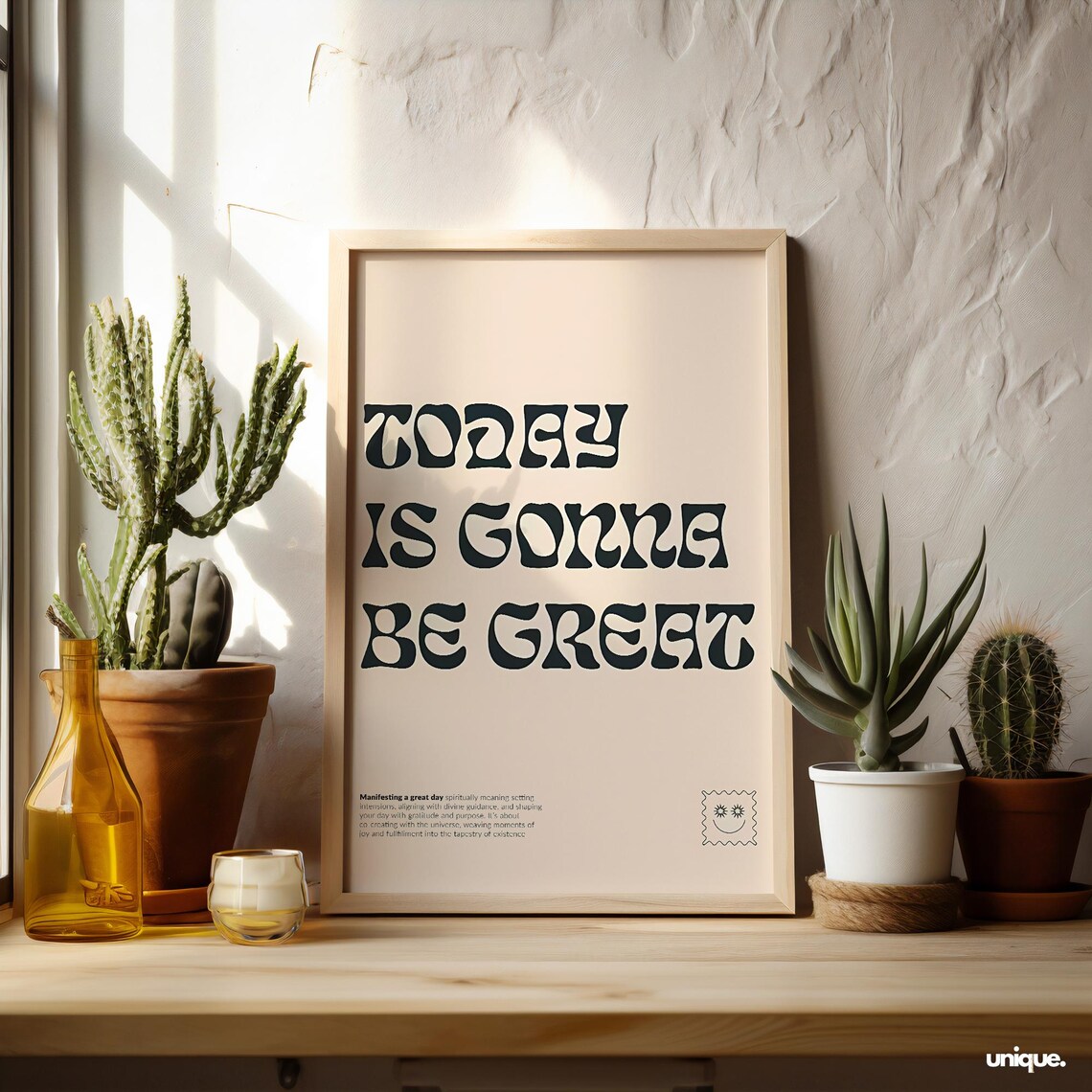 Today Is Gonna Be Great Retro Groovy Positive Quote Art Poster - Image 2