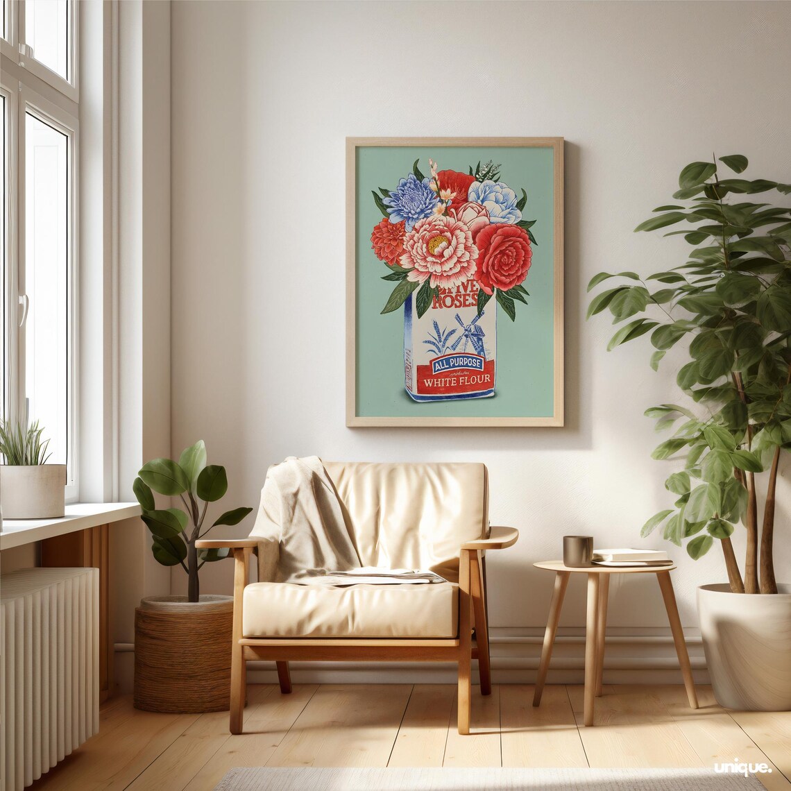 Five Roses Flour Sack Bouquet Vintage Pop Art Kitchen Floral Poster - Image 2