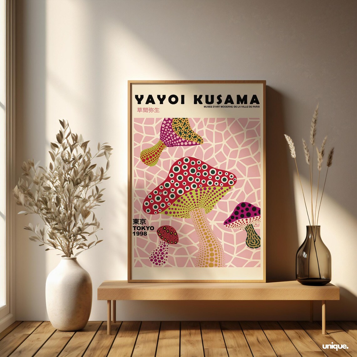 Yayoi Kusama Tokyo 1998 Dotted Mushroom Exhibition Art Poster - Image 2