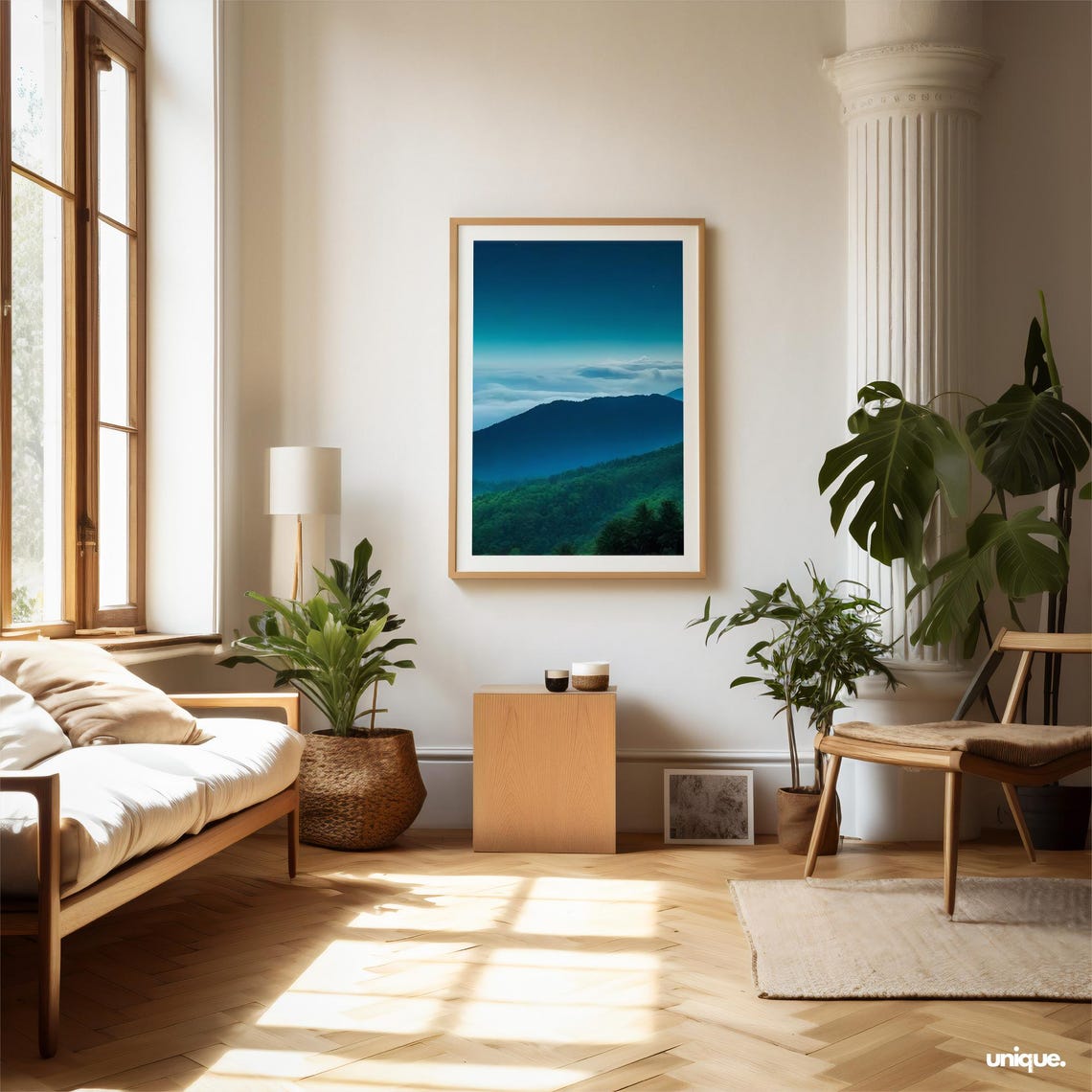 Blue Ridge Mountains Misty Blue Peaks Serene Landscape Art Print