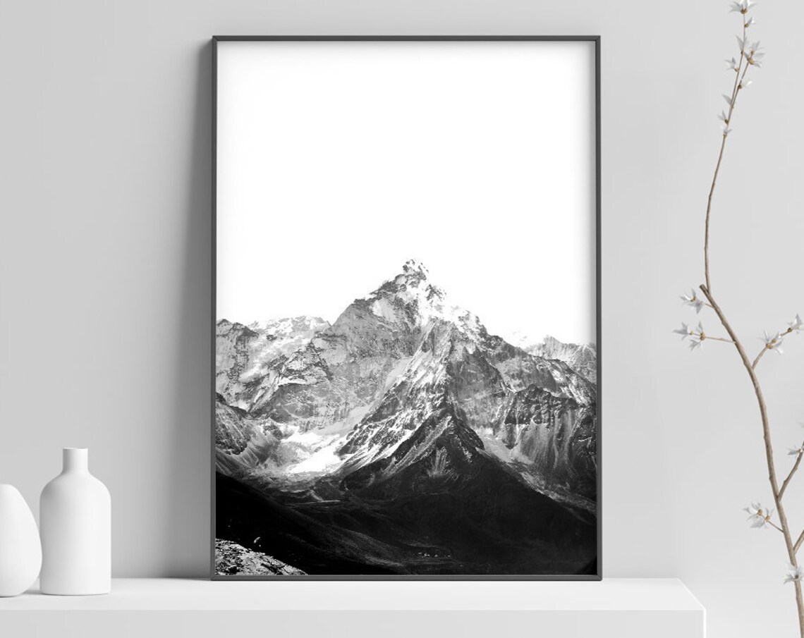 Mountain Poster, Minimalist Nature Wall Art Print - Image 2
