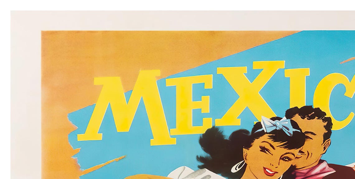 Mexico Mexicana Airlines Folk Dance Fiesta Vintage Travel Poster - Image 2
