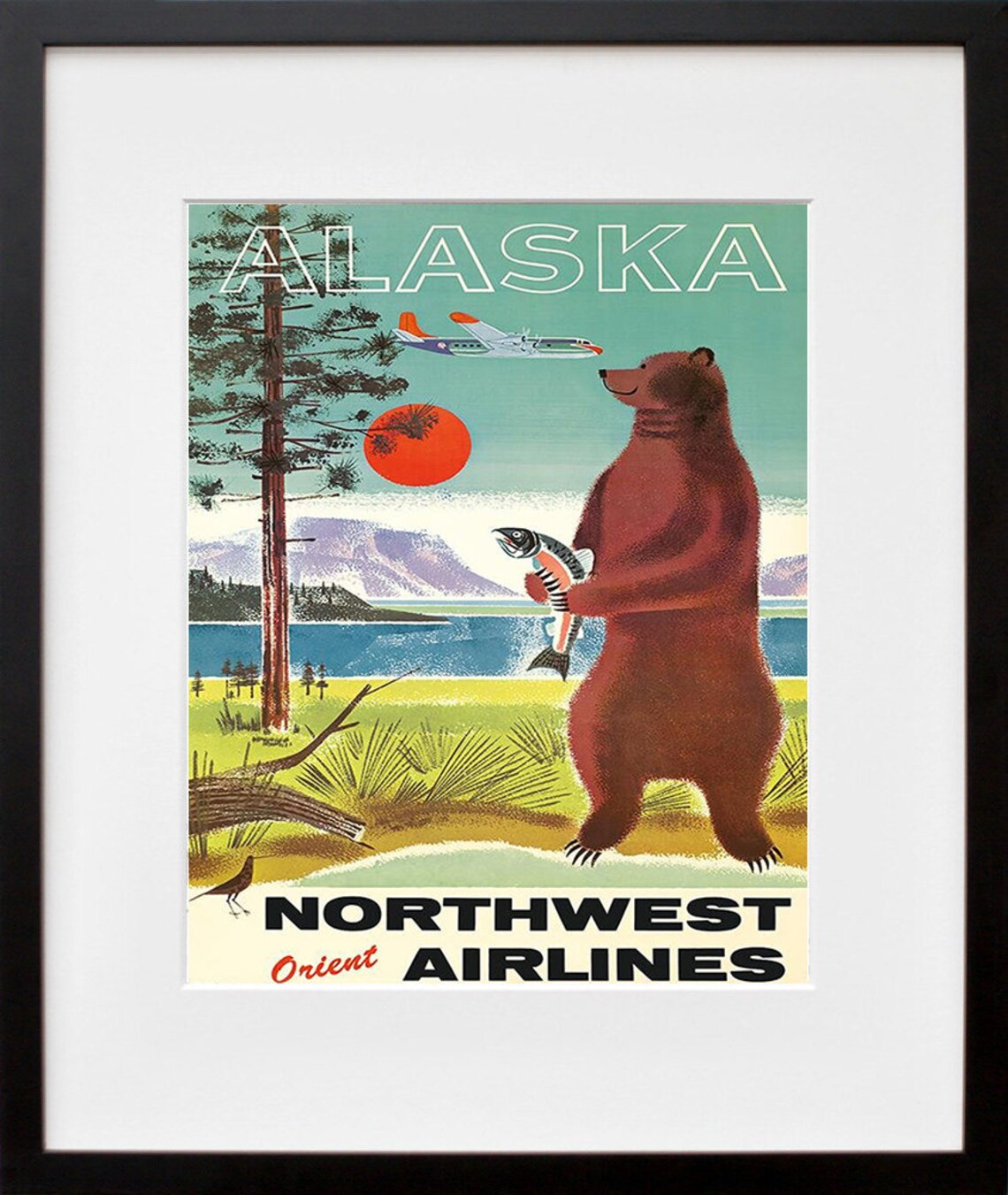 Alaska Vintage Travel Poster, Alaskan Wall Art Print